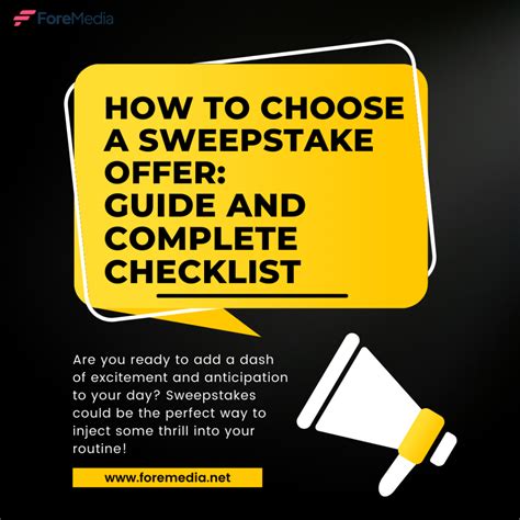 how to promote sweepstakes offers|How to Choose a Sweepstake Offer: Guide and Complete Checklist.